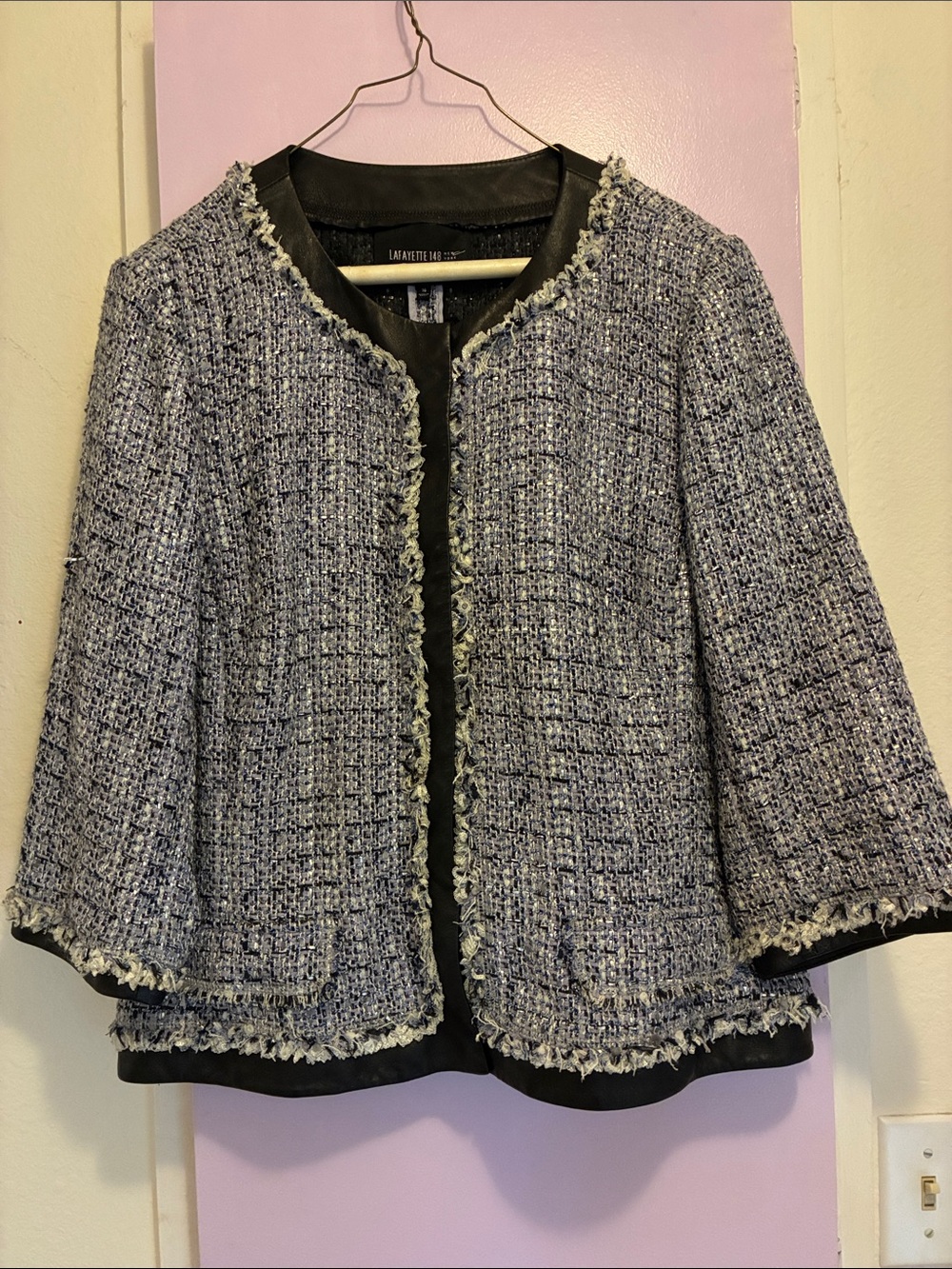 Lafayette 148 New York Tweed Fringe-Trim Jacket